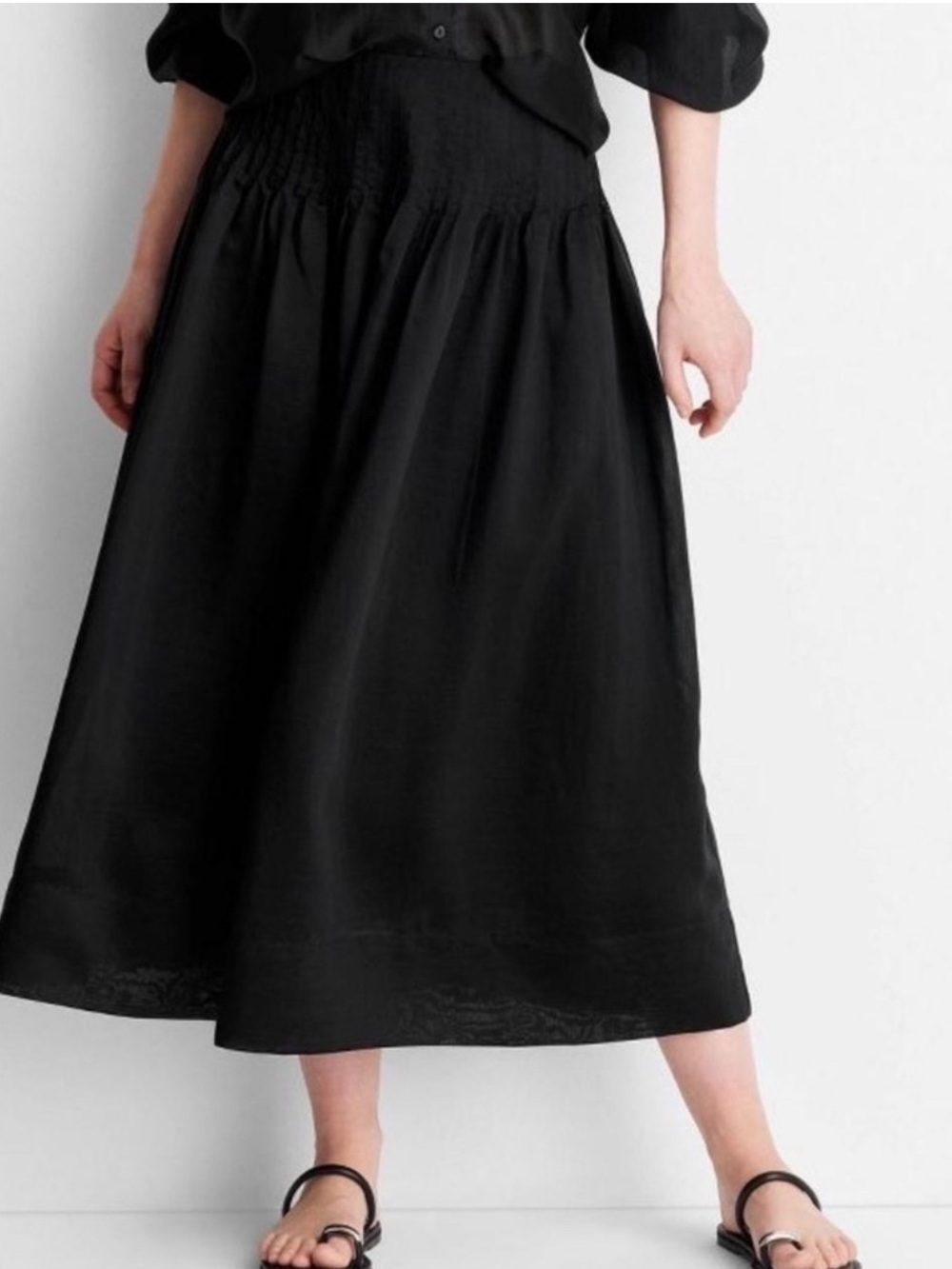 Future Collective Plus Size 18 1 Smocked Waist Midi Skirt - Women Black